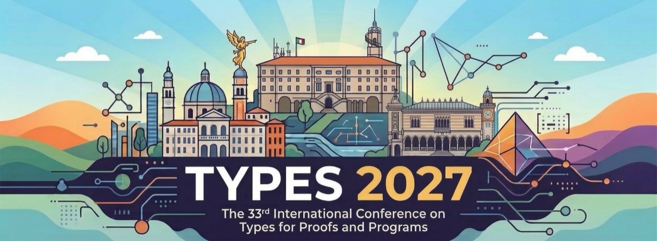 TYPES 2027, the 33rd International Conference on Types for Proofs and Programs, over an illustrated skyline of Udine